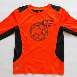 Jumping Beans Boys T-Shirt Orange Navy Active Soccer Long Sleeve Play Cool 6